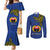 Custom Papua New Guinea Gulf Province Couples Matching Mermaid Dress and Long Sleeve Button Shirts PNG Birds Of Paradise Polynesian Arty Style LT03 Blue - Polynesian Pride