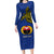 Custom Papua New Guinea Gulf Province Long Sleeve Bodycon Dress PNG Birds Of Paradise Polynesian Arty Style LT03 Long Dress Blue - Polynesian Pride