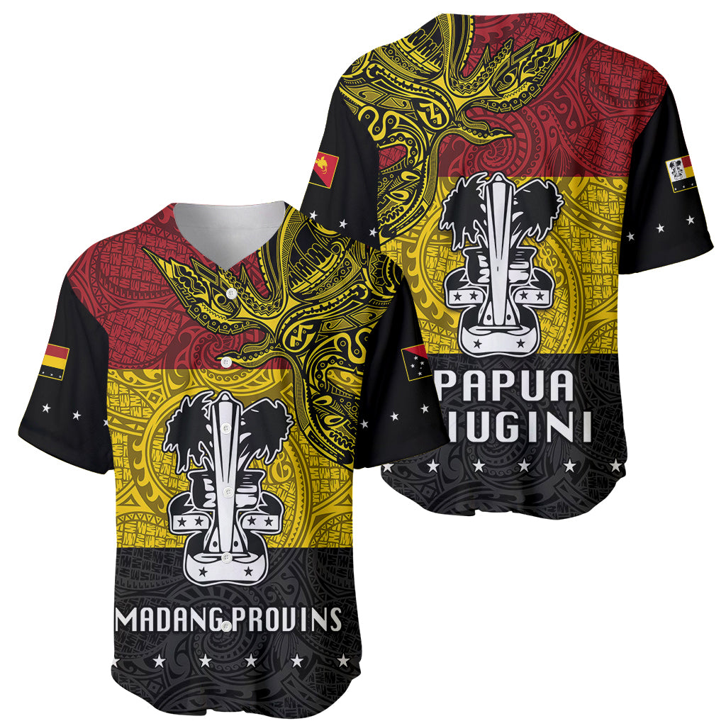 Papua New Guinea Madang Province Baseball Jersey PNG Birds Of Paradise Polynesian Arty Style LT03 - Polynesian Pride