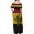 Papua New Guinea Madang Province Off Shoulder Maxi Dress PNG Birds Of Paradise Polynesian Arty Style LT03 - Polynesian Pride