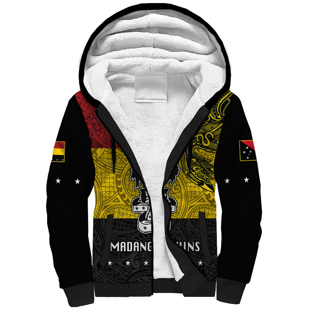 Papua New Guinea Madang Province Sherpa Hoodie PNG Birds Of Paradise Polynesian Arty Style LT03 Unisex Yellow - Polynesian Pride