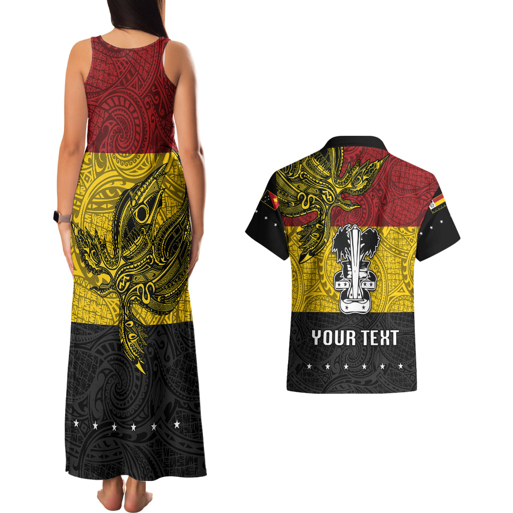 Custom Papua New Guinea Madang Province Couples Matching Tank Maxi Dress and Hawaiian Shirt PNG Birds Of Paradise Polynesian Arty Style LT03 - Polynesian Pride