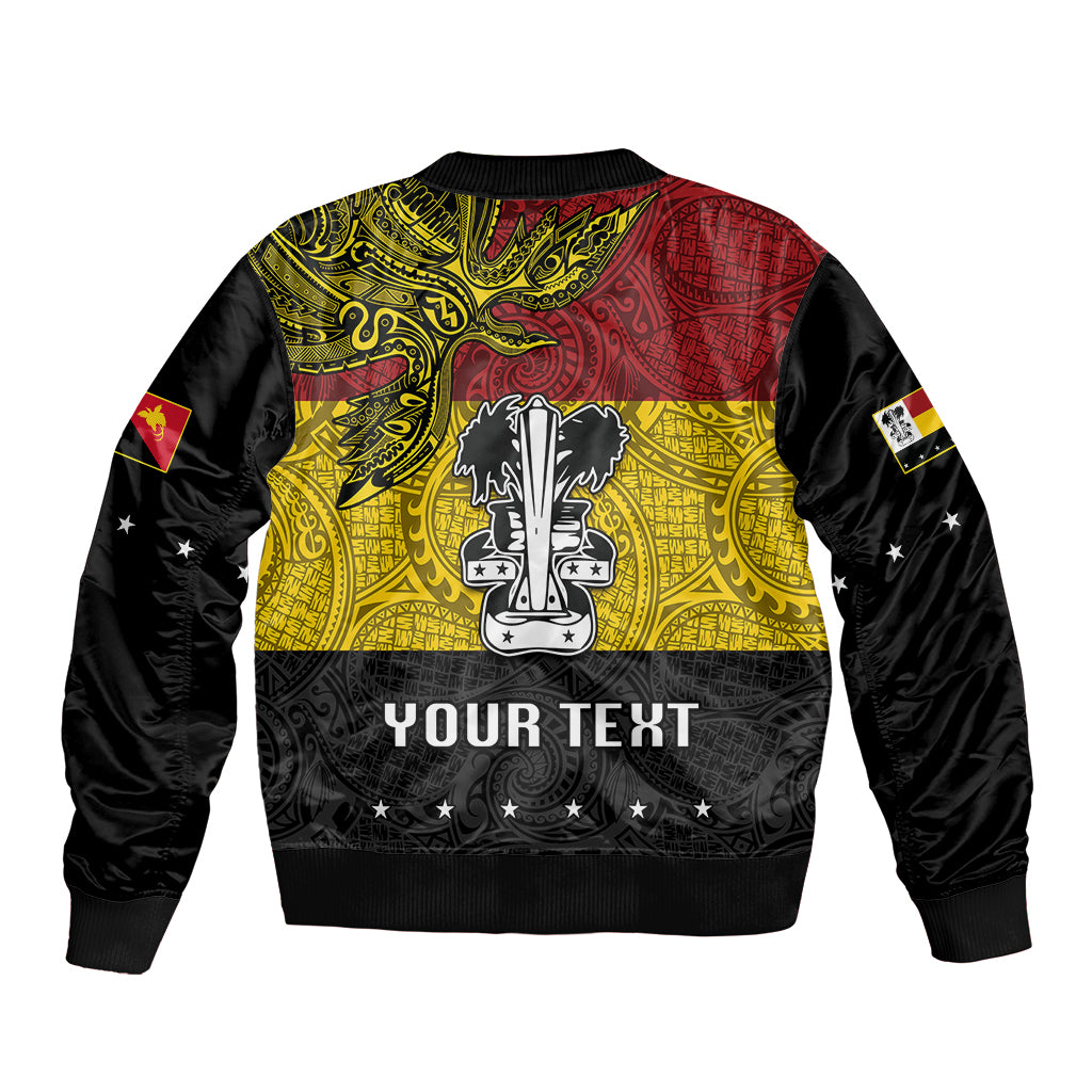 Custom Papua New Guinea Madang Province Sleeve Zip Bomber Jacket PNG Birds Of Paradise Polynesian Arty Style LT03 - Polynesian Pride
