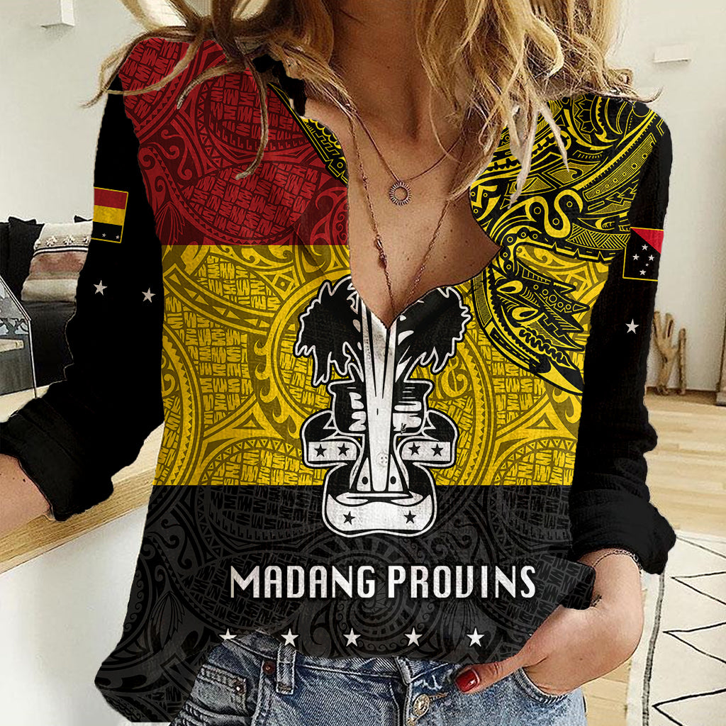 Custom Papua New Guinea Madang Province Women Casual Shirt PNG Birds Of Paradise Polynesian Arty Style LT03 Female Yellow - Polynesian Pride