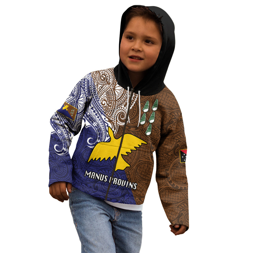 Papua New Guinea Manus Province Kid Hoodie PNG Birds Of Paradise Polynesian Arty Style LT03 - Polynesian Pride