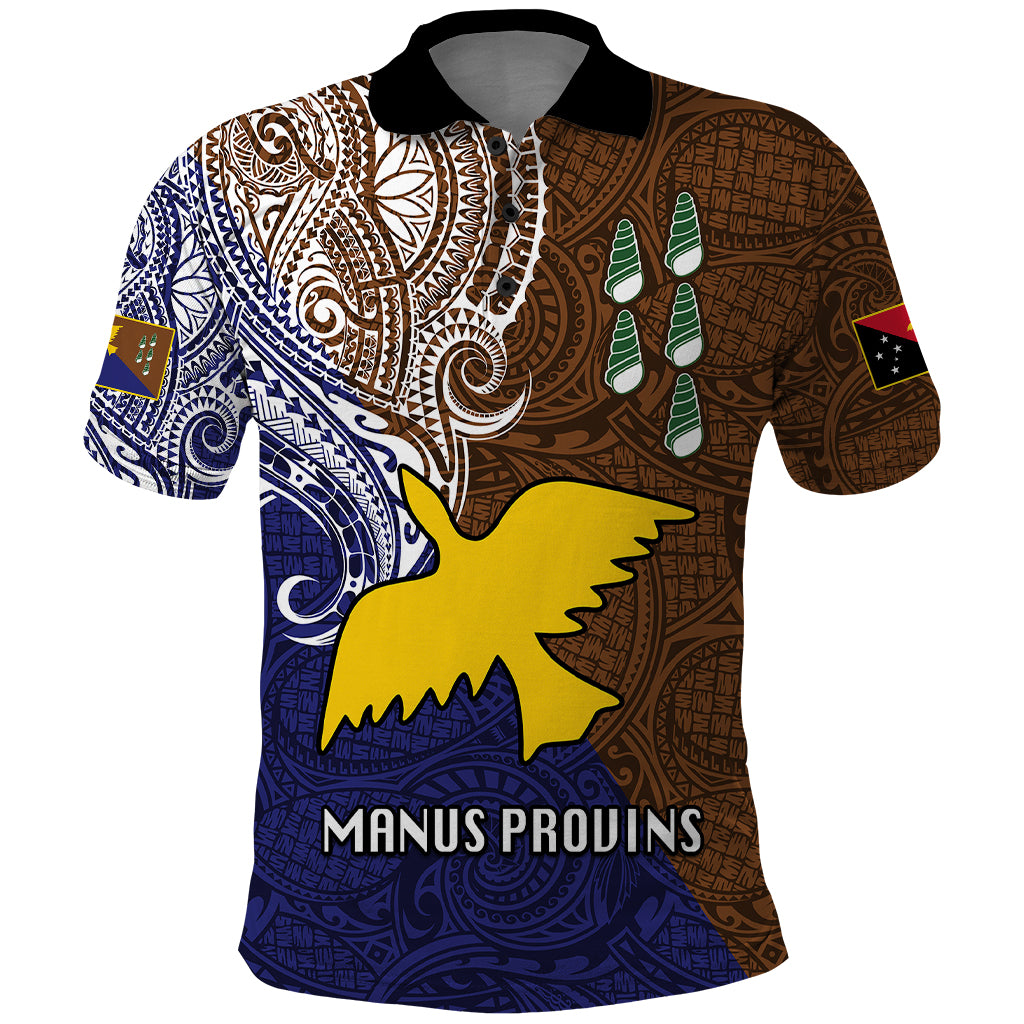 Papua New Guinea Manus Province Polo Shirt PNG Birds Of Paradise Polynesian Arty Style LT03 Brown - Polynesian Pride