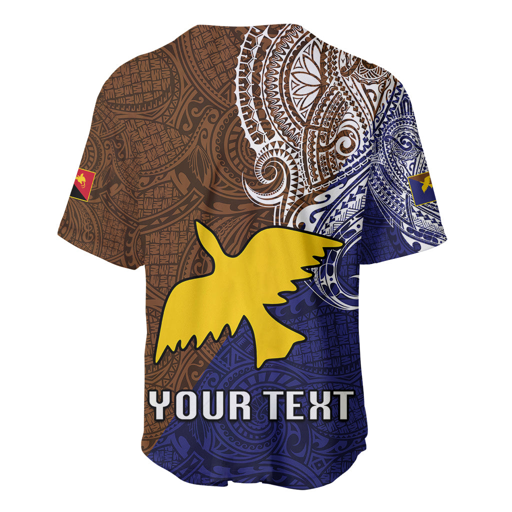 Custom Papua New Guinea Manus Province Baseball Jersey PNG Birds Of Paradise Polynesian Arty Style LT03 - Polynesian Pride