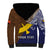 Custom Papua New Guinea Manus Province Sherpa Hoodie PNG Birds Of Paradise Polynesian Arty Style LT03 - Polynesian Pride