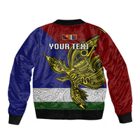 Custom Papua New Guinea Milne Bay Province Bomber Jacket PNG Birds Of Paradise Polynesian Arty Style LT03 - Polynesian Pride