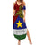 Custom Papua New Guinea Milne Bay Province Summer Maxi Dress PNG Birds Of Paradise Polynesian Arty Style LT03 Women Blue - Polynesian Pride