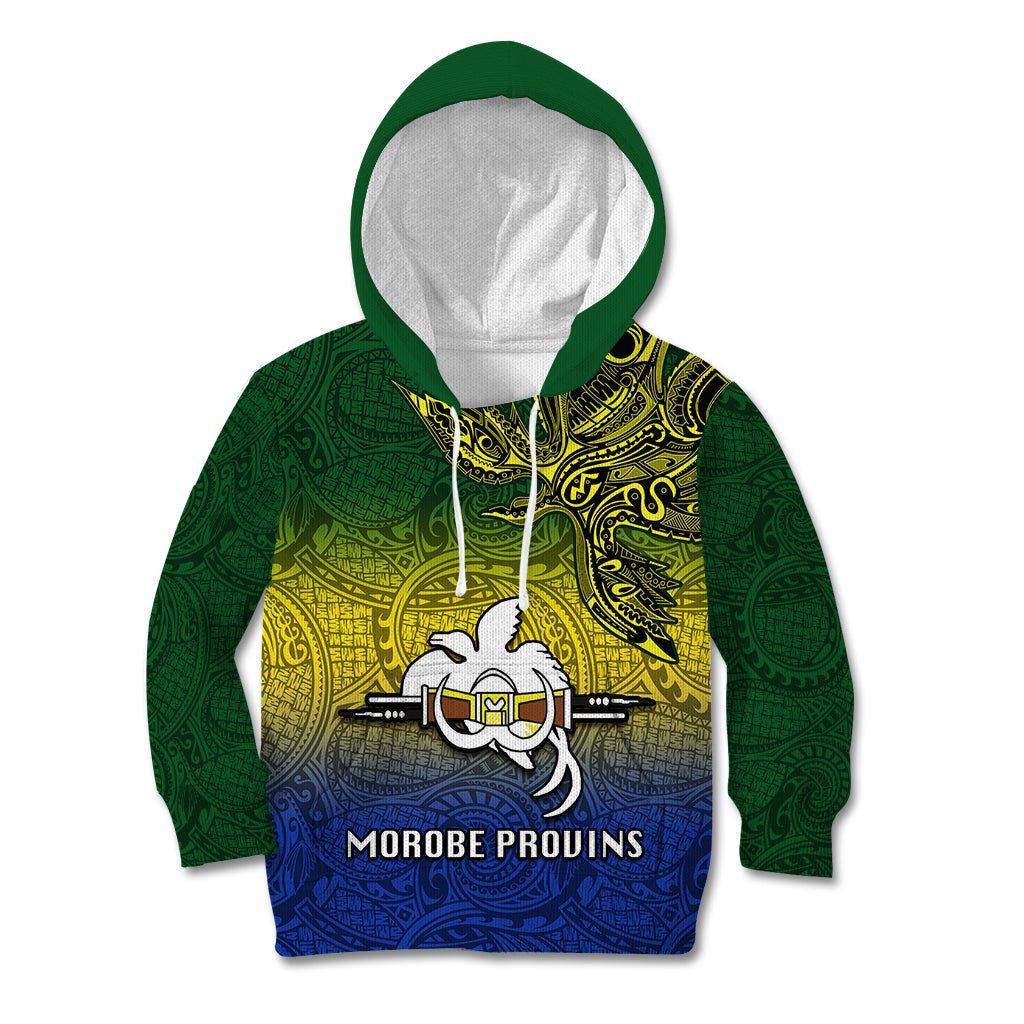 Papua New Guinea Morobe Province Kid Hoodie PNG Birds Of Paradise Polynesian Arty Style LT03 Hoodie Yellow - Polynesian Pride
