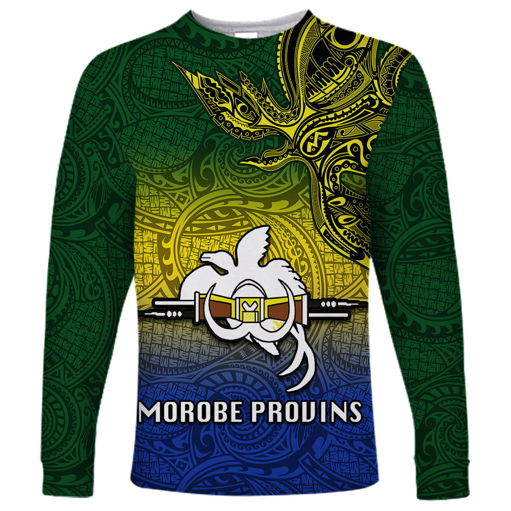 Papua New Guinea Morobe Province Long Sleeve Shirt PNG Birds Of Paradise Polynesian Arty Style LT03 Unisex Yellow - Polynesian Pride