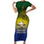 Papua New Guinea Morobe Province Short Sleeve Bodycon Dress PNG Birds Of Paradise Polynesian Arty Style LT03 Long Dress Yellow - Polynesian Pride