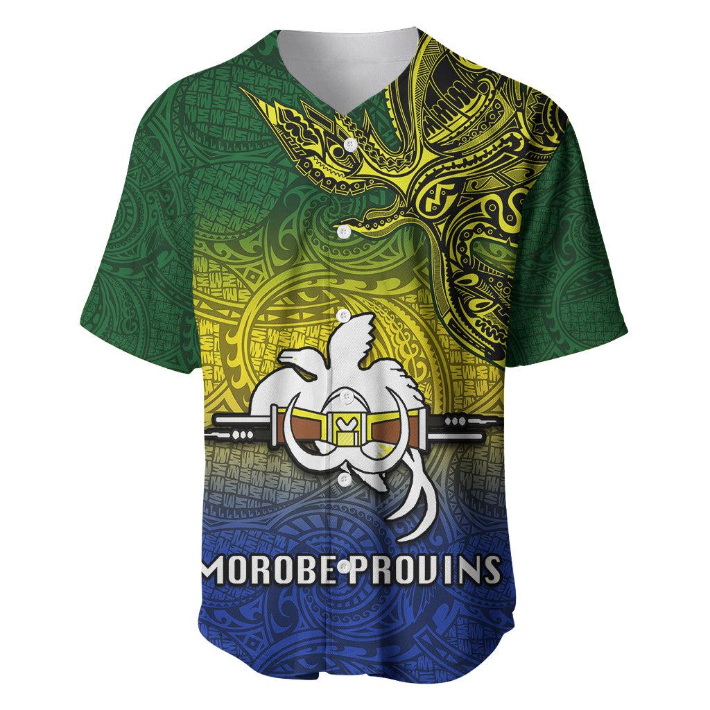 Custom Papua New Guinea Morobe Province Baseball Jersey PNG Birds Of Paradise Polynesian Arty Style LT03 Yellow - Polynesian Pride