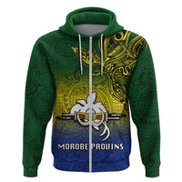 Custom Papua New Guinea Morobe Province Hoodie PNG Birds Of Paradise Polynesian Arty Style LT03 Zip Hoodie Yellow - Polynesian Pride