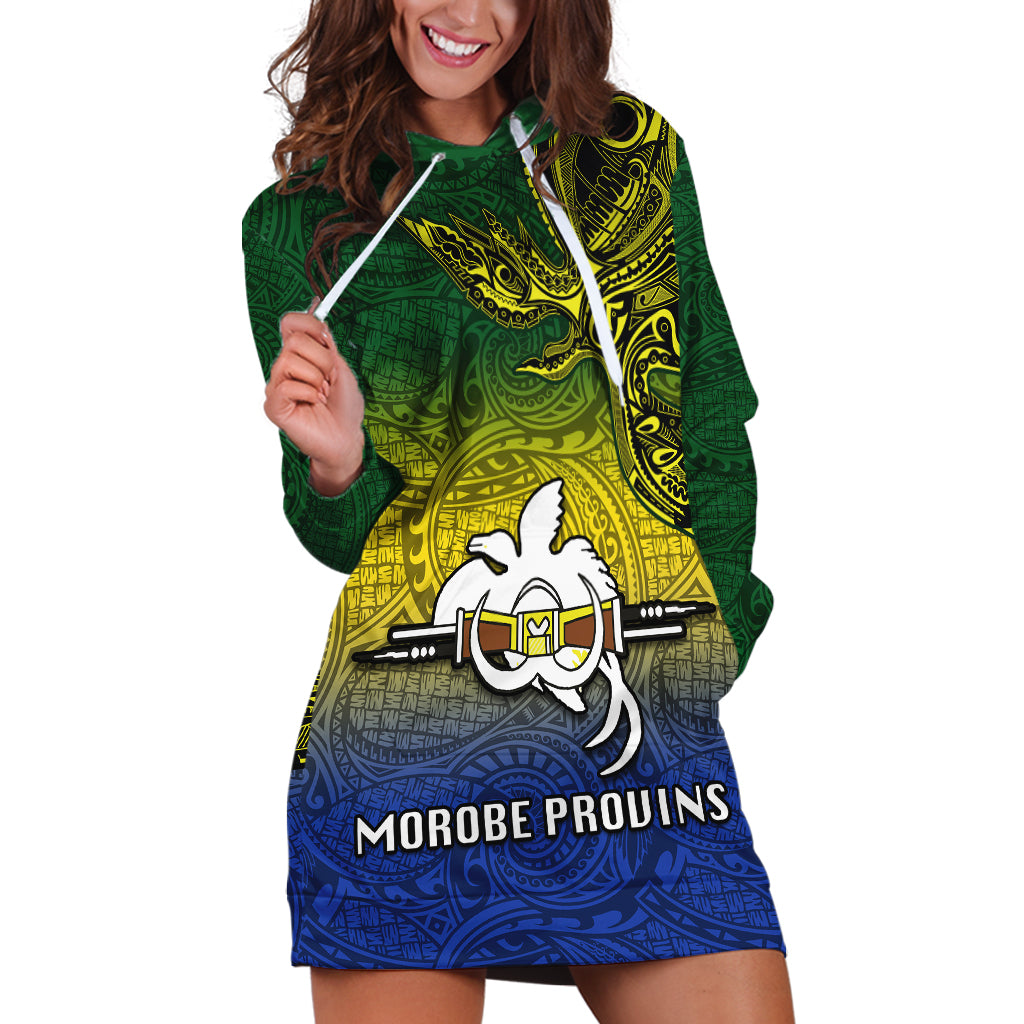 Custom Papua New Guinea Morobe Province Hoodie Dress PNG Birds Of Paradise Polynesian Arty Style LT03 Yellow - Polynesian Pride