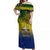 Custom Papua New Guinea Morobe Province Off Shoulder Maxi Dress PNG Birds Of Paradise Polynesian Arty Style LT03 Women Yellow - Polynesian Pride