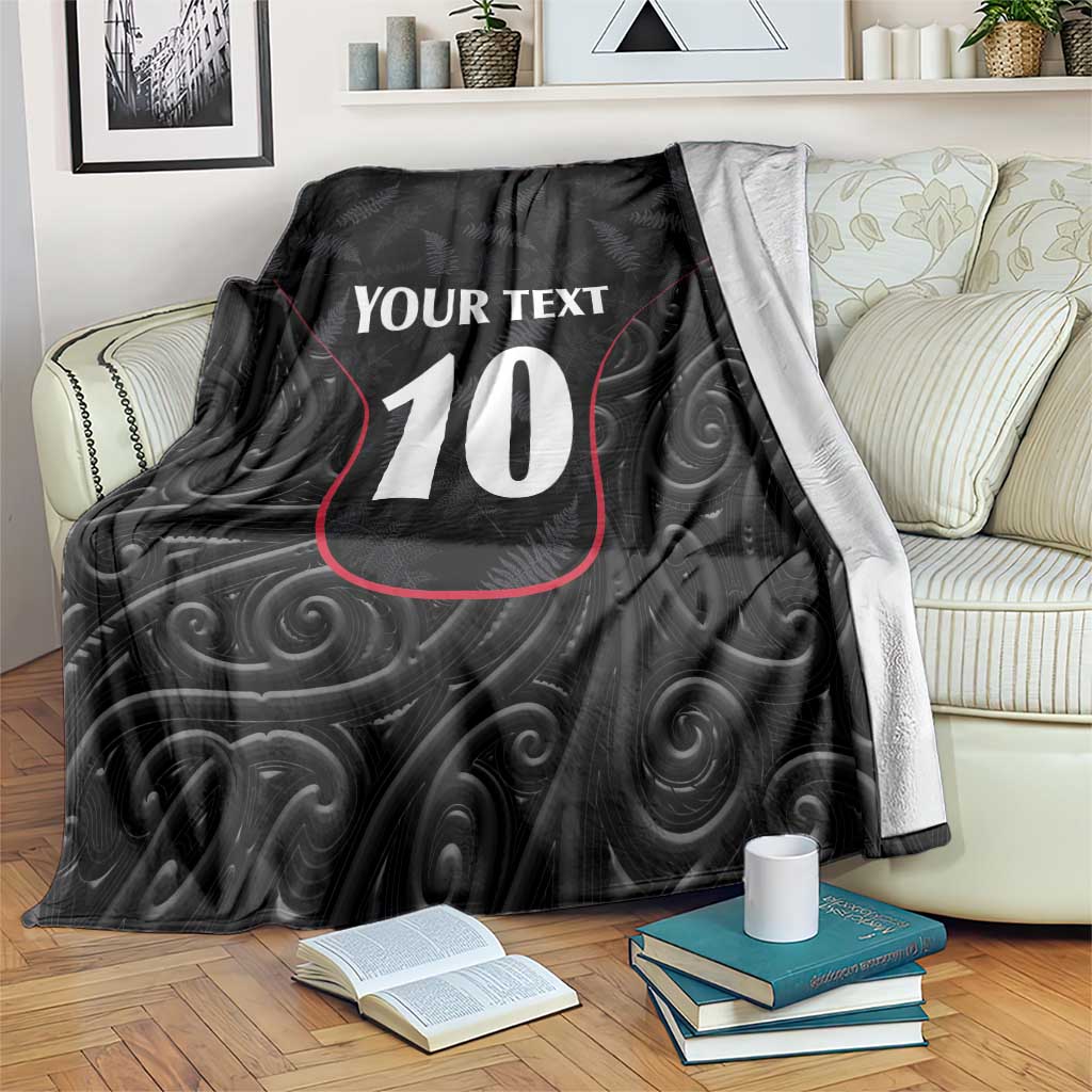 Custom New Zealand Rugby Blanket Maori All Black Championship 2024 and Silver Fern LT03 Black - Polynesian Pride