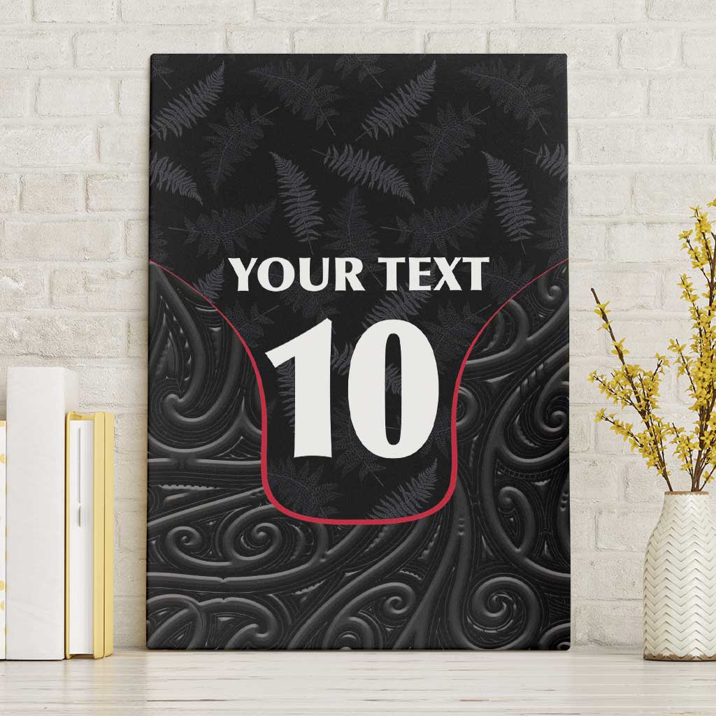 Custom New Zealand Rugby Canvas Wall Art Maori All Black Championship 2024 and Silver Fern LT03 Without Frame Black - Polynesian Pride