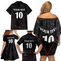 Custom New Zealand Rugby Family Matching Off Shoulder Short Dress and Hawaiian Shirt Maori All Black Championship 2024 and Silver Fern