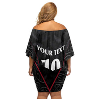 Custom New Zealand Rugby Family Matching Off Shoulder Short Dress and Hawaiian Shirt Maori All Black Championship 2024 and Silver Fern