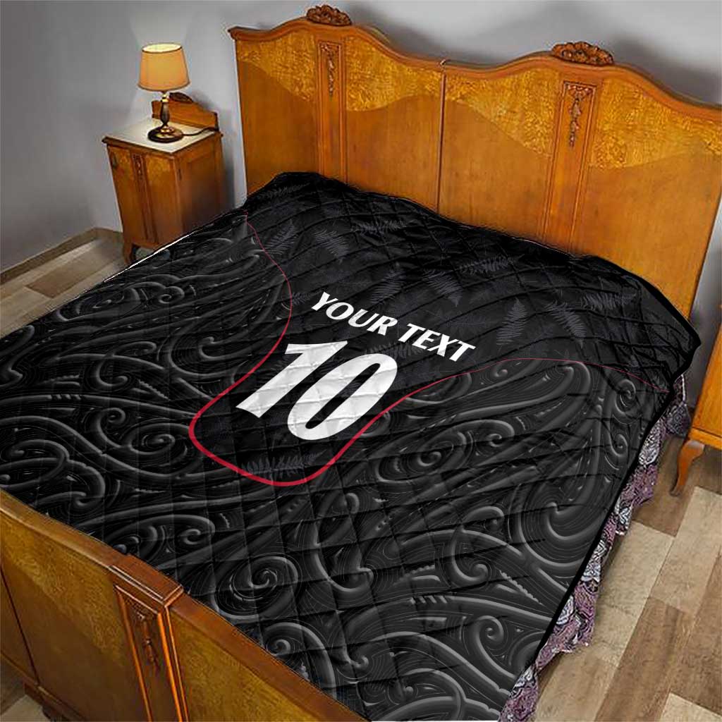 Custom New Zealand Rugby Quilt Maori All Black Championship 2024 and Silver Fern