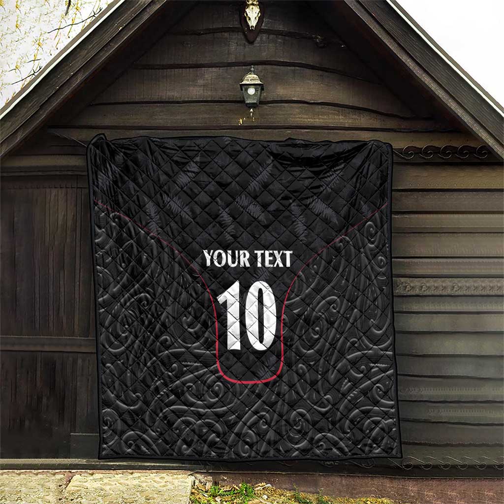 Custom New Zealand Rugby Quilt Maori All Black Championship 2024 and Silver Fern