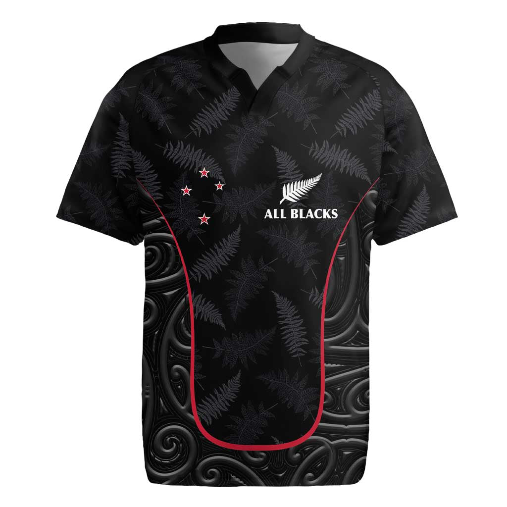 Custom New Zealand Rugby Rugby Jersey Maori All Black Championship 2024 and Silver Fern LT03 Black - Polynesian Pride