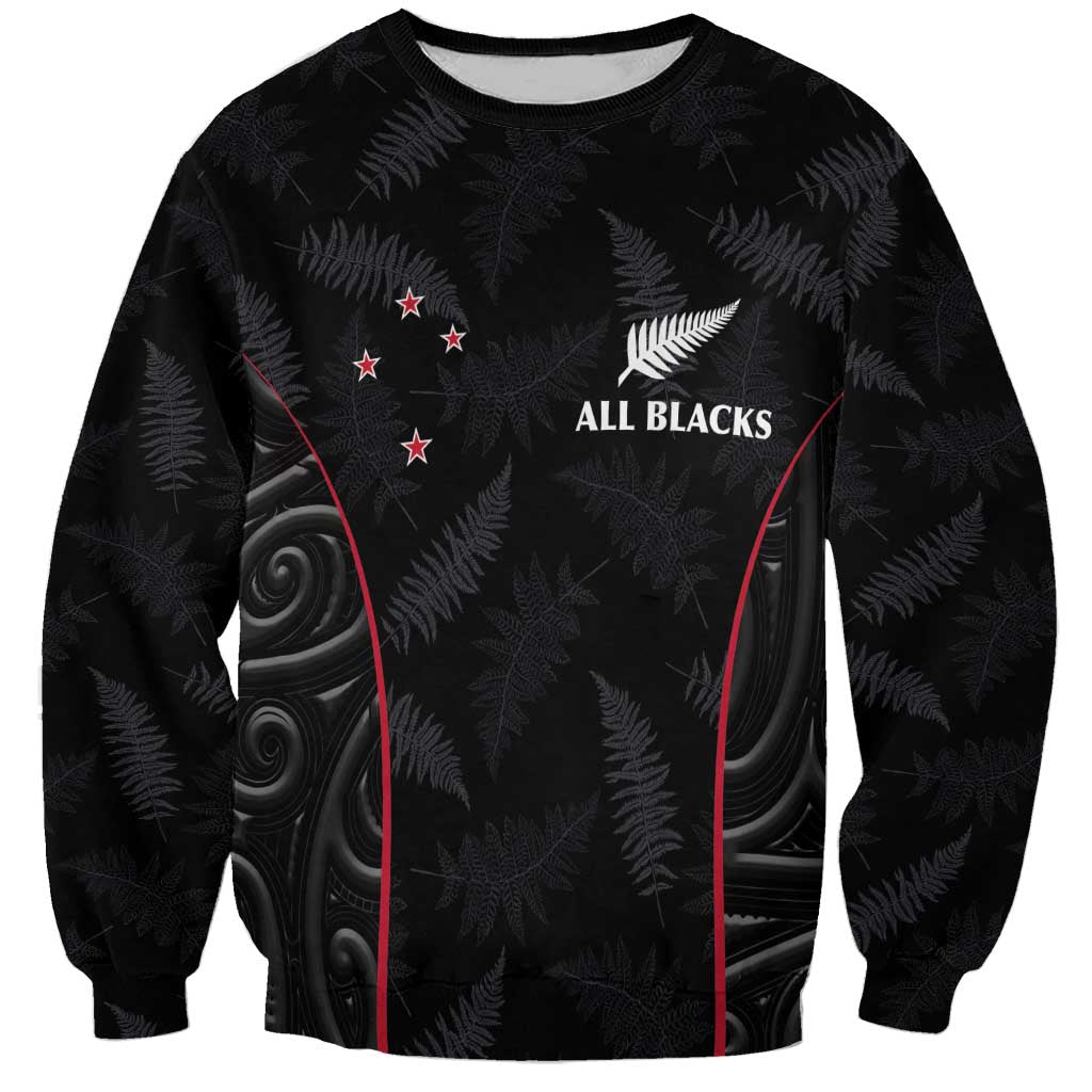 Custom New Zealand Rugby Sweatshirt Maori All Black Championship 2024 and Silver Fern LT03 Unisex Black - Polynesian Pride