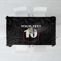 Custom New Zealand Rugby Tablecloth Maori All Black Championship 2024 and Silver Fern LT03 Black - Polynesian Pride