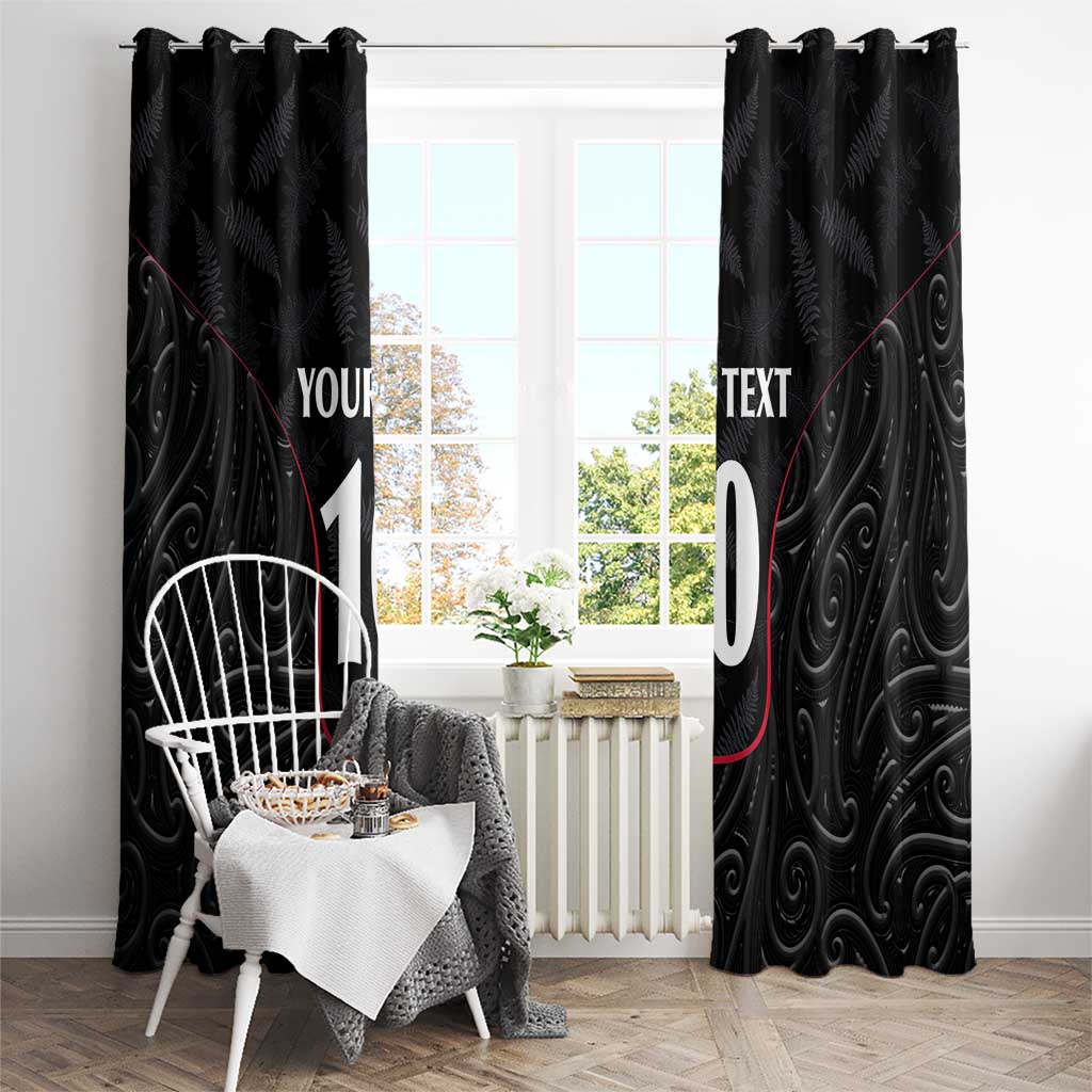 Custom New Zealand Rugby Window Curtain Maori All Black Championship 2024 and Silver Fern LT03 - Polynesian Pride