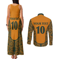 Custom Australia Rugby Championship 2024 Couples Matching Tank Maxi Dress and Long Sleeve Button Shirt Aboriginal Art Tattoo Pattern LT03 - Polynesian Pride