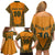 Custom Australia Rugby Championship 2024 Family Matching Off Shoulder Short Dress and Hawaiian Shirt Aboriginal Art Tattoo Pattern