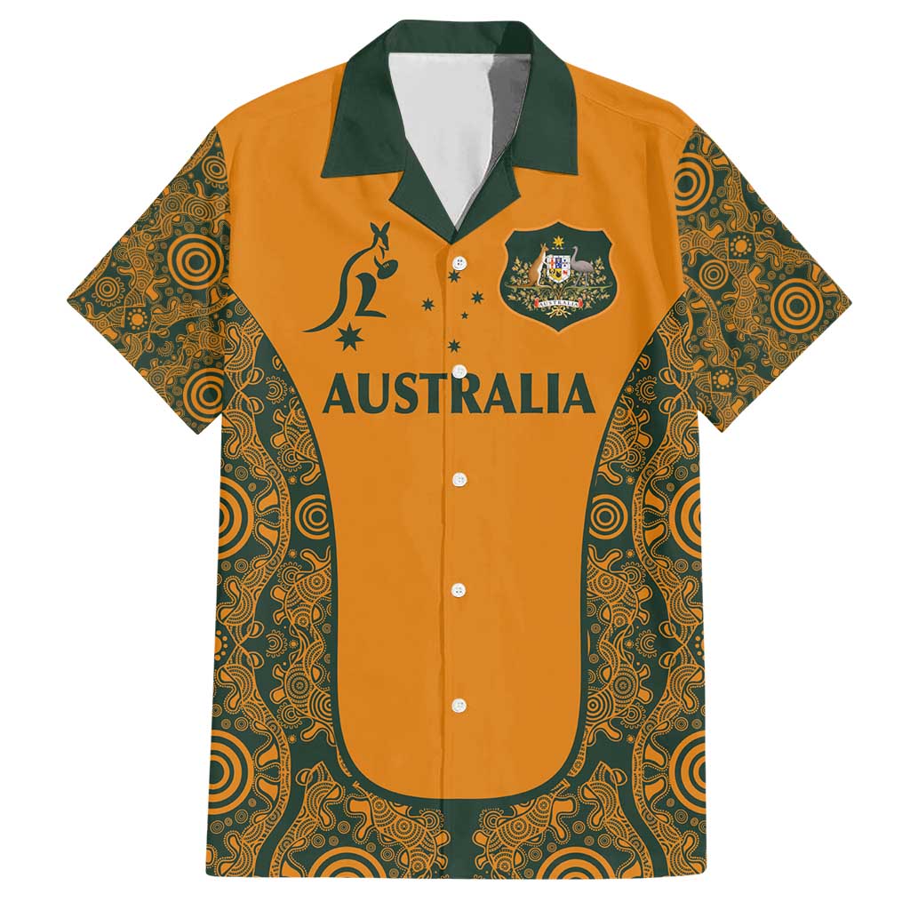 Custom Australia Rugby Championship 2024 Family Matching Short Sleeve Bodycon Dress and Hawaiian Shirt Aboriginal Art Tattoo Pattern