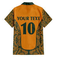 Custom Australia Rugby Championship 2024 Family Matching Tank Maxi Dress and Hawaiian Shirt Aboriginal Art Tattoo Pattern