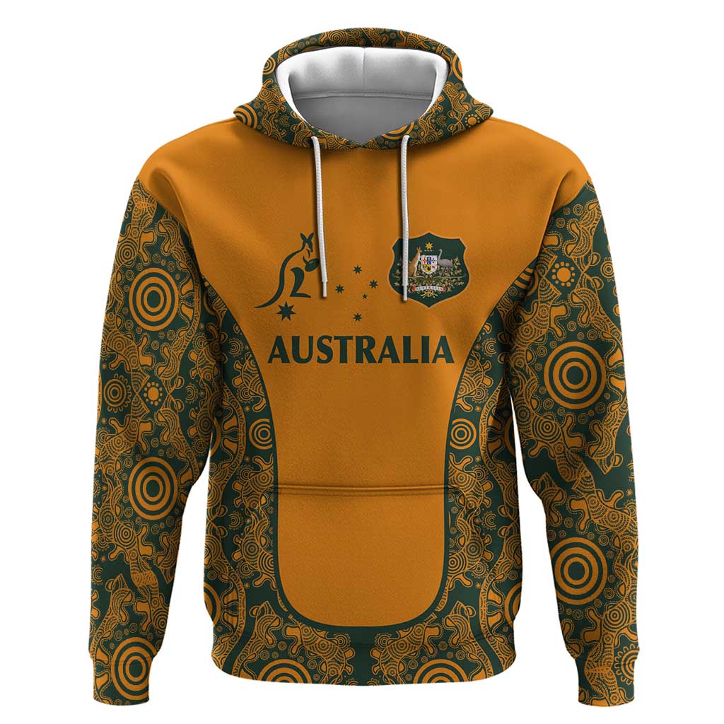 Custom Australia Rugby Championship 2024 Hoodie Aboriginal Art Tattoo Pattern