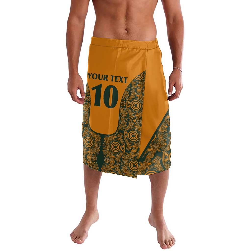 Custom Australia Rugby Championship 2024 Lavalava Aboriginal Art Tattoo Pattern LT03 Yellow - Polynesian Pride