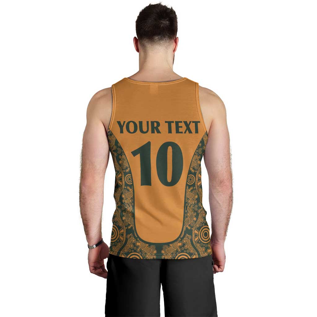 Custom Australia Rugby Championship 2024 Men Tank Top Aboriginal Art Tattoo Pattern LT03 - Polynesian Pride
