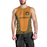 Custom Australia Rugby Championship 2024 Men Tank Top Aboriginal Art Tattoo Pattern LT03 - Polynesian Pride
