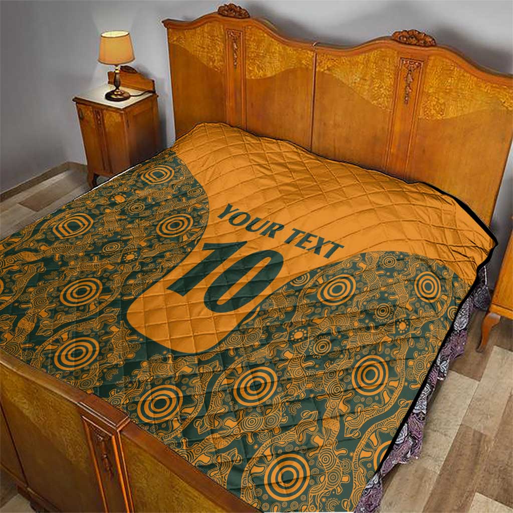 Custom Australia Rugby Championship 2024 Quilt Aboriginal Art Tattoo Pattern