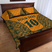 Custom Australia Rugby Championship 2024 Quilt Bed Set Aboriginal Art Tattoo Pattern LT03 - Polynesian Pride