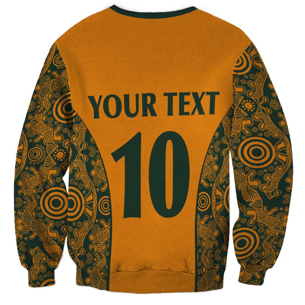 Custom Australia Rugby Championship 2024 Sweatshirt Aboriginal Art Tattoo Pattern LT03 - Polynesian Pride