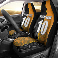 Custom New Zealand and Australia Rugby Championship 2024 Car Seat Cover Maori Warrior and Kangaroo Mascot with Fern Aboriginal