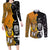 Custom New Zealand and Australia Rugby Championship 2024 Couples Matching Long Sleeve Bodycon Dress and Long Sleeve Button Shirt Maori Warrior and Kangaroo Mascot with Fern Aboriginal