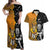 Custom New Zealand and Australia Rugby Championship 2024 Couples Matching Off Shoulder Maxi Dress and Hawaiian Shirt Maori Warrior and Kangaroo Mascot with Fern Aboriginal