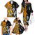 Custom New Zealand and Australia Rugby Championship 2024 Family Matching Off The Shoulder Long Sleeve Dress and Hawaiian Shirt Maori Warrior and Kangaroo Mascot with Fern Aboriginal