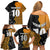 Custom New Zealand and Australia Rugby Championship 2024 Family Matching Off Shoulder Short Dress and Hawaiian Shirt Maori Warrior and Kangaroo Mascot with Fern Aboriginal