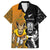 Custom New Zealand and Australia Rugby Championship 2024 Family Matching Off Shoulder Short Dress and Hawaiian Shirt Maori Warrior and Kangaroo Mascot with Fern Aboriginal