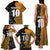 Custom New Zealand and Australia Rugby Championship 2024 Family Matching Tank Maxi Dress and Hawaiian Shirt Maori Warrior and Kangaroo Mascot with Fern Aboriginal