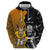 Custom New Zealand and Australia Rugby Championship 2024 Hoodie Maori Warrior and Kangaroo Mascot with Fern Aboriginal